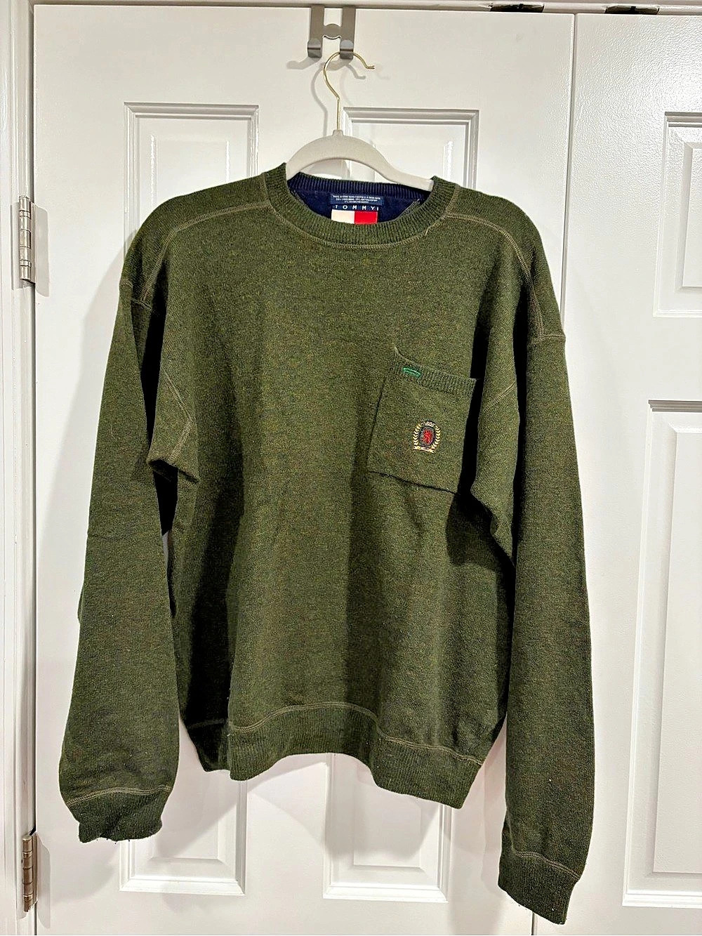 Tommy Hilfiger Vintage Crest Pocket Wool Blend Sweater Vintage